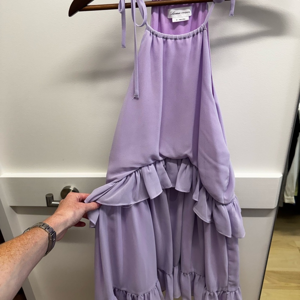 Lavender Ruffle Halter Dress